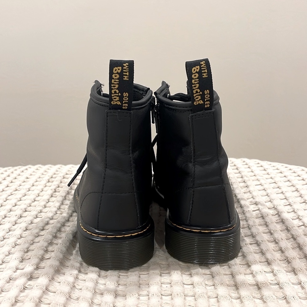 Kids Doc Martens Black Leather Boots (Big-Girls) - Picture 2 of 4